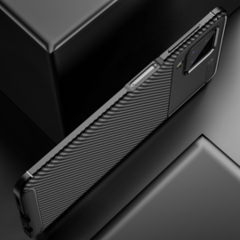 Samsung Galaxy A12   - Carbon TPU Bescherm-Hoes Skin -  Zwart