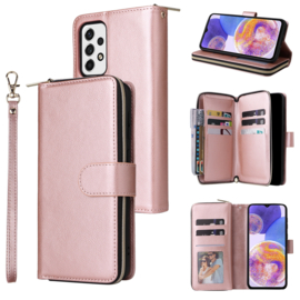 BookCover - 9 Cards - Wallet Etui Hoes voor Samsung A23   -  Roze