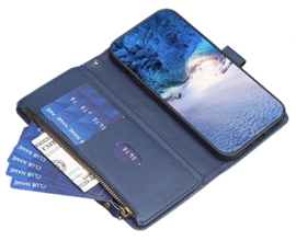 9 Pas - Portemonnee Etui Hoes voor Samsung Galaxy A34   -  Blauw