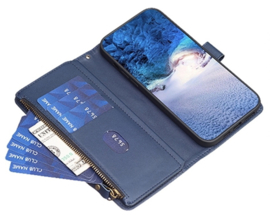 9 Pas - Portemonnee Etui Hoes voor Samsung Galaxy A34   -  Blauw