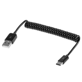 USB C oplader en Data USB Kabel voor Samsung Galaxy  20cm. Zwart