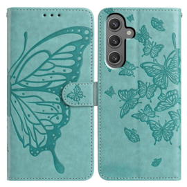 BoekCover Hoes Etui voor Samsung Galaxy A37 - A36 - A56  -  Vlinders -  Groen - V1*