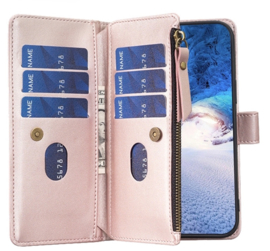 9 Pas - Portemonnee Etui Hoes voor iPhone 15    -   Roze Goud