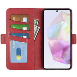 Luxe BoekCover Etui Hoes  voor Samsung Galaxy A36 - A56  -  Rood