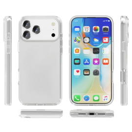 Transparant Hard-Cover Bescherm-Hoes + Screenprotector voor Apple iPhone 17 PRO MAX