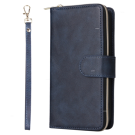 Luxe BookCover - 9 Cards - Wallet Etui voor iPhone 15 PRO  -  Blauw