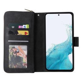 BookCover - 9 Cards - Wallet Etui Hoes voor Samsung Galaxy A54 - 5G   -  Zwart