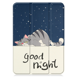 Bescherm-Cover Hoes Map voor iPad 10th 10.9 -  2022    Good Night Lazy Cat