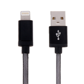 Lightning Oplader en Data USB Kabel voor iPhone - iPad   20cm   Zwart