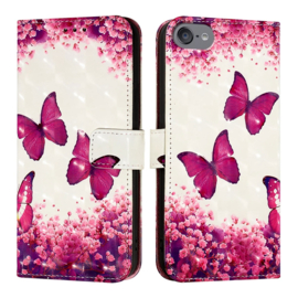 Bescherm-Etui Mapje Hoes voor iPod Touch   - Roze Vlinder
