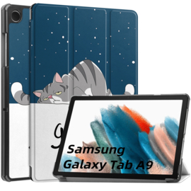 Cover Map Hoes voor Samsung Galaxy Tab A9 - LTE 8.7   -  Good Night Cat