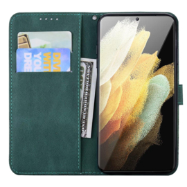 BoekCover Etui Hoes voor Samsung Galaxy S26 ULTRA  -  Groen   -  Vlinder  - Reliëf