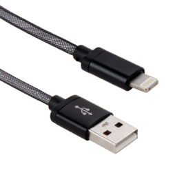 Lightning Oplader en Data USB Kabel voor iPhone - iPad   20cm   Zwart