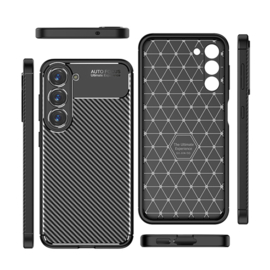 Samsung Galaxy S23   - Carbon TPU Bescherm-Hoes Skin - Zwart