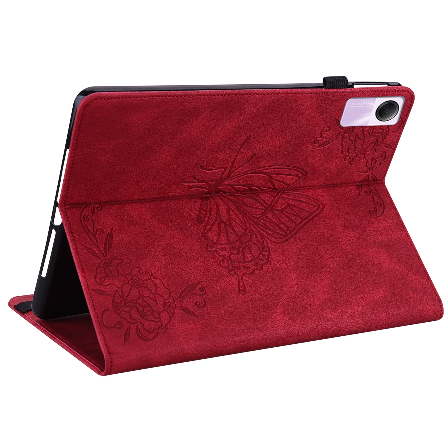 Bescherm-Etui Hoes Map voor Xiaomi Redmi Pad SE - 11  -  Vlinder -  Rood