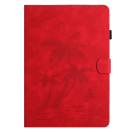 Palmboom Beach - Bescherm-Etui Hoes Map voor Samsung Galaxy Tab A9 Plus - 11 -   Rood