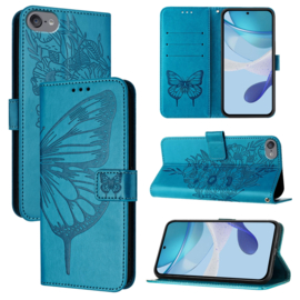 Luxe Bescherm-Etui Hoes voor iPod Touch    -  Vlinder - Blauw