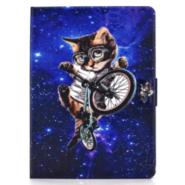 Bescherm Cover Hoes Map voor iPad Air 4  10.9 -   Cool Cat on Bike