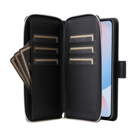 9-Pas Boek-Cover Portemonnee Etui Hoes voor Samsung Galaxy A57   -   Zwart
