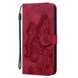 BookCover Hoes Etui voor iPhone 15      Vlinder    -  Rood
