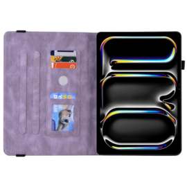 Luxe Bescherm-Etui Map voor iPad Pro 11 - 2024 -  Paars - Vlinder