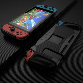 Grip TPU Bescherm Hoes Skin voor Nintendo Switch  - Zwart