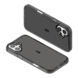 Transparant Hard-Cover Bescherm-Hoes + Screenprotector voor iPhone 16 - Grijs