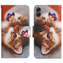 BoekCover Hoes Etui voor Samsung Galaxy A06  -      Kitten - Vlinder