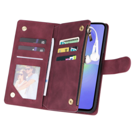 Boek-Cover Etui Hoes - 6-Pas - Portemonnee voor Samsung Galaxy A57     Bordeaux-Rood