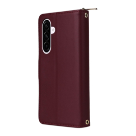 9-Pas Boek-Cover Portemonnee Etui Hoes voor Samsung Galaxy A57   -  Rood
