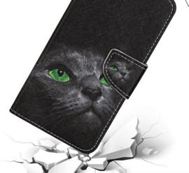 BookCover Hoes Etui voor Samsung Galaxy A54  -    Kat - Eyes  - Zwart