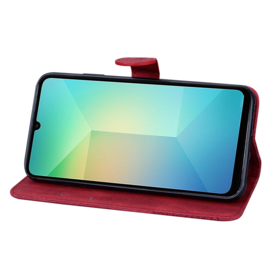 BoekCover Etui Hoes voor Samsung Galaxy A06 - A07  -  Rood -  Vlinder  - Reliëf