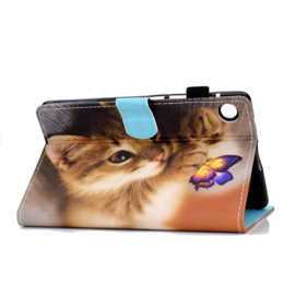 Bescherm-Etui Hoes Map voor Samsung Galaxy Tab A9 Plus - 11 -  Kitten - Vlinder