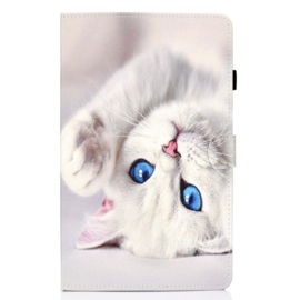 Witte Kat  - Bescherm-Etui Map Cover voor iPad 10.2 - iPad Air 10.5
