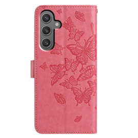 BoekCover Hoes Etui voor Samsung Galaxy A37 - A36 - A56  -  Vlinders -  Roze  - V1*