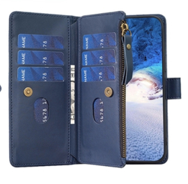 9 Pas - BookCover Wallet Etui voor Samsung Galaxy S23    Blauw