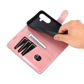 Luxe BookCover Etui Hoes  voor Samsung Galaxy A36 en A56  -  Roze-Goud