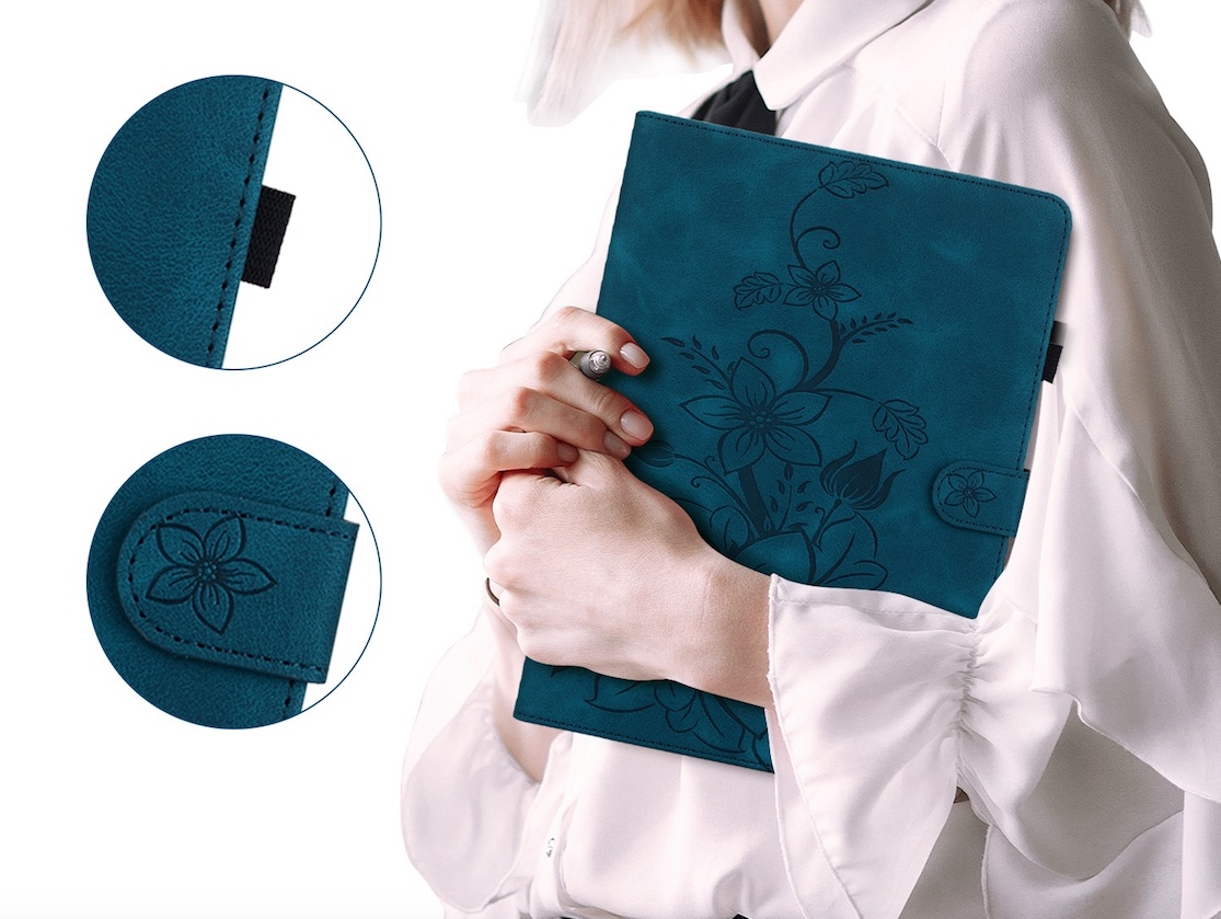 Luxe Bescherm-Etui Hoes Map voor Samsung Galaxy Tab S9 FE  -  S10 FE  -  10.9"  -    Lelie  -  Blauw