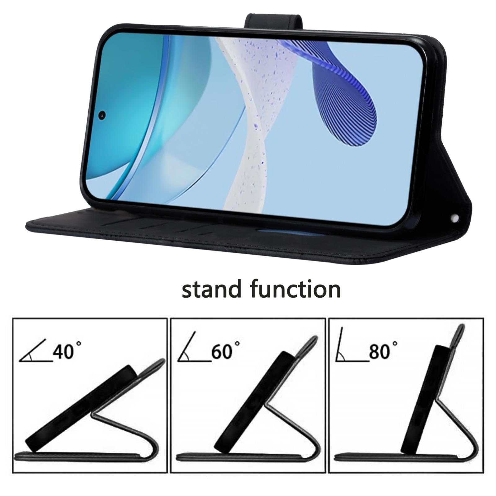 Hoes - Etui - Tas voor iPhone 16e  - Met Schouder - Draagkoord -  Zwart
