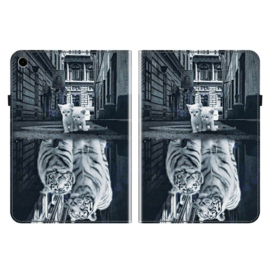 Luxe Bescherm-Etui Hoes Map voor Samsung Galaxy Tab A9 Plus - 11 -    Kitten  - Tijger