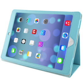 PU Bescherm-Opberg Map Etui voor iPad Air Blauw