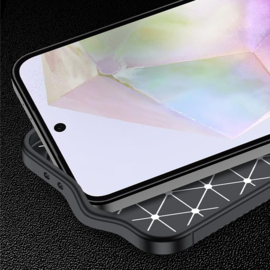 Carbon TPU Bescherm-Hoes Skin Cover voor  Samsung Galaxy A56 - A36 - Zwart