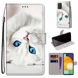 BookCover Hoes Etui voor Samsung Galaxy A53    Witte Kat