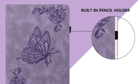 Luxe Bescherm-Etui Map voor iPad Pro 11 - 2024 -  Paars - Vlinder