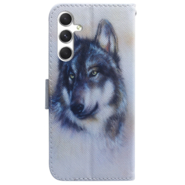 BookCover Hoes Etui voor Samsung Galaxy S24   -  S25   Wolf Wit