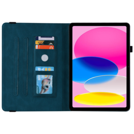 Vlinder - Bescherm-Etui Map voor Apple iPad 10 -  A16 - 10.9 - Blauw