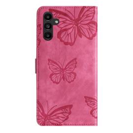 BoekCover Hoes Etui voor Samsung Galaxy A17 - A27 - A26 -  Roze  -  Vlinders -  Reliëf