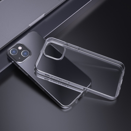 Slim Clear TPU Bescherm-Hoes Skin met Screenprotector voor iPhone 15  -  Transparant