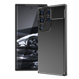 Samsung Galaxy S23 ULTRA    - Carbon TPU Bescherm-Hoes Skin - Zwart