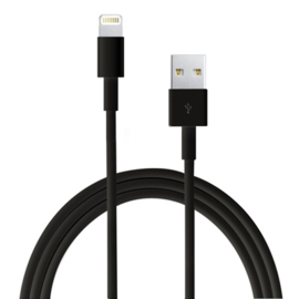 Lightning USB Oplader en Data-kabel voor iPhone  - 1m -  Zwart